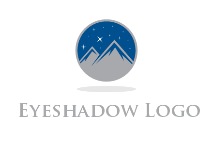 mountain peaks in circle with stars logo