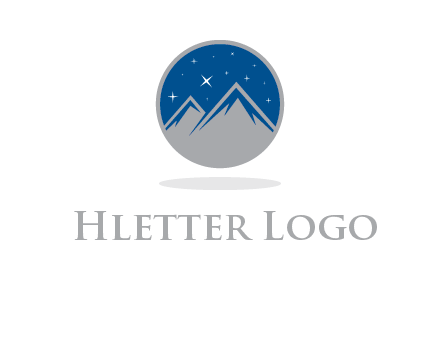mountain peaks in circle with stars logo