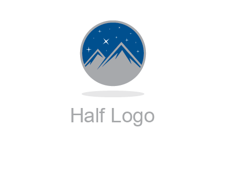 mountain peaks in circle with stars logo