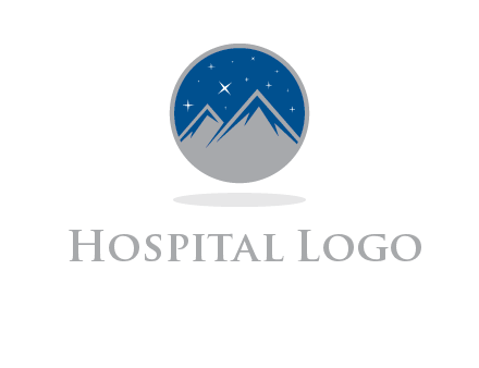mountain peaks in circle with stars logo