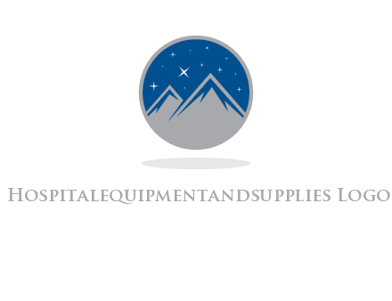 mountain peaks in circle with stars logo