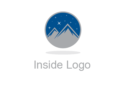 mountain peaks in circle with stars logo