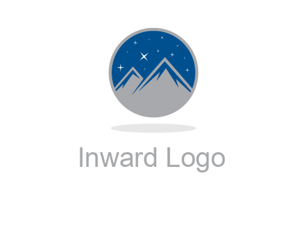 mountain peaks in circle with stars logo