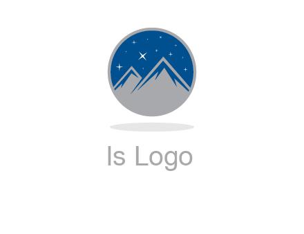 mountain peaks in circle with stars logo