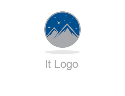 mountain peaks in circle with stars logo