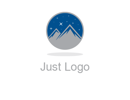 mountain peaks in circle with stars logo