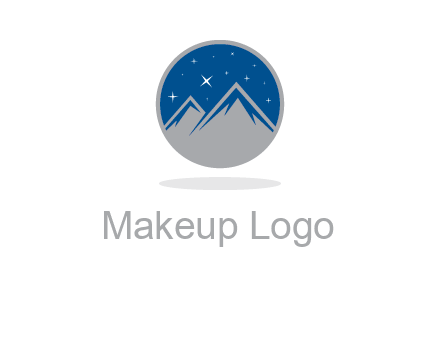 mountain peaks in circle with stars logo