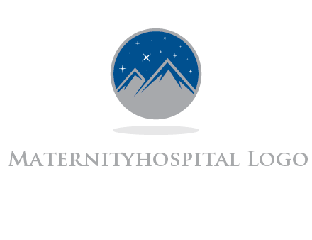 mountain peaks in circle with stars logo