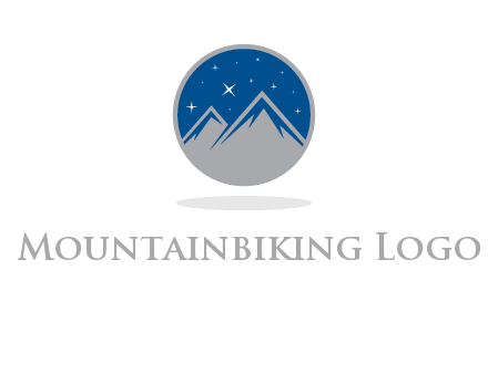 mountain peaks in circle with stars logo
