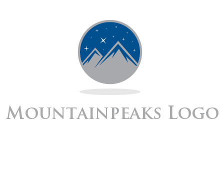 mountain peaks in circle with stars logo