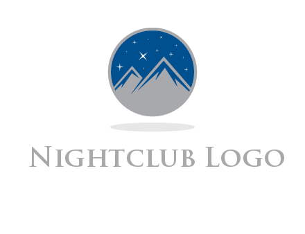 mountain peaks in circle with stars logo