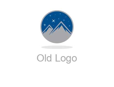 mountain peaks in circle with stars logo