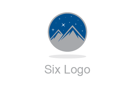 mountain peaks in circle with stars logo