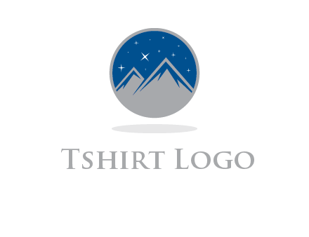 mountain peaks in circle with stars logo