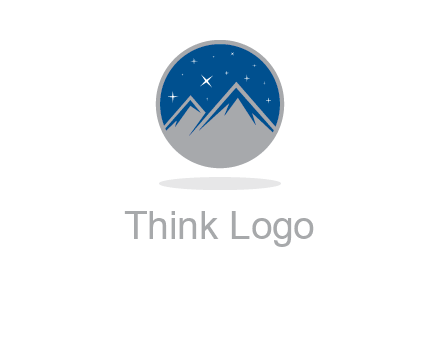 mountain peaks in circle with stars logo