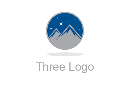 mountain peaks in circle with stars logo