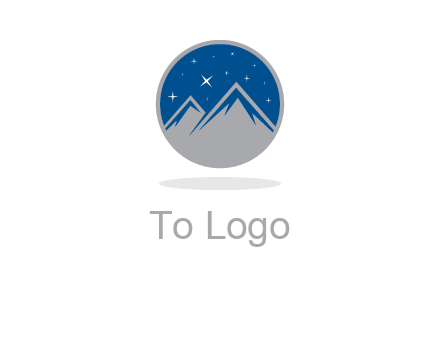 mountain peaks in circle with stars logo