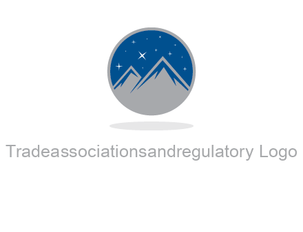mountain peaks in circle with stars logo
