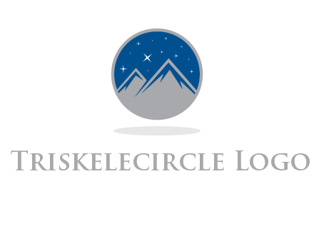 mountain peaks in circle with stars logo