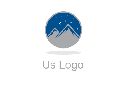 mountain peaks in circle with stars logo
