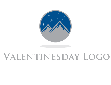 mountain peaks in circle with stars logo