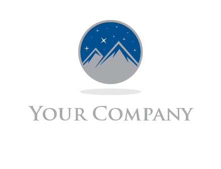 mountain peaks in circle with stars logo
