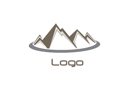 swoosh under Abstract mountain peaks graphic