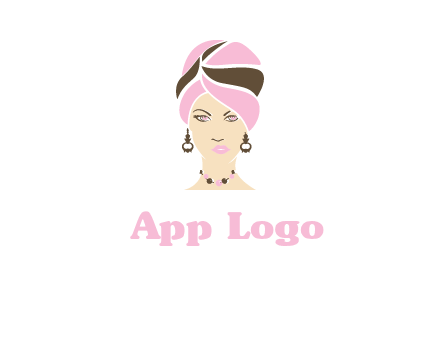 woman wearing a turban and jewelry vector