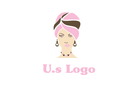 woman wearing a turban and jewelry vector