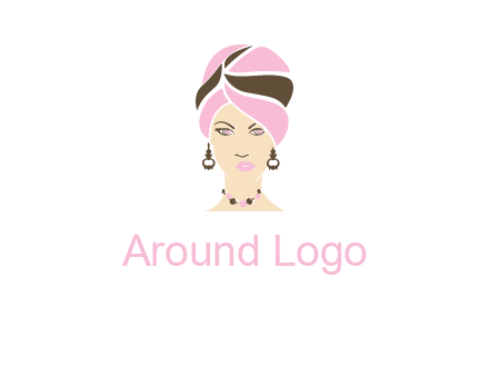 woman wearing a turban and jewelry vector