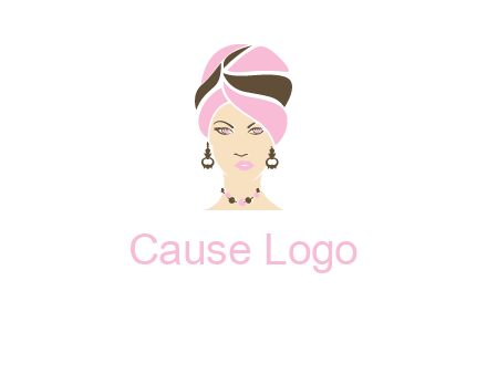 woman wearing a turban and jewelry vector