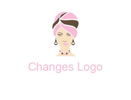 woman wearing a turban and jewelry vector