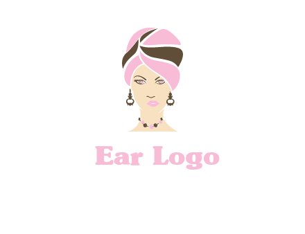 woman wearing a turban and jewelry vector