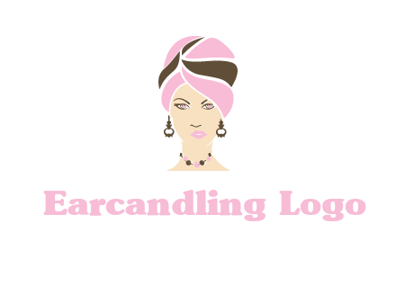 woman wearing a turban and jewelry vector