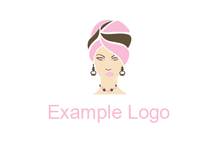 woman wearing a turban and jewelry vector