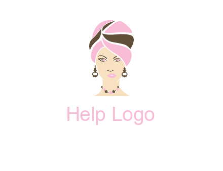 woman wearing a turban and jewelry vector