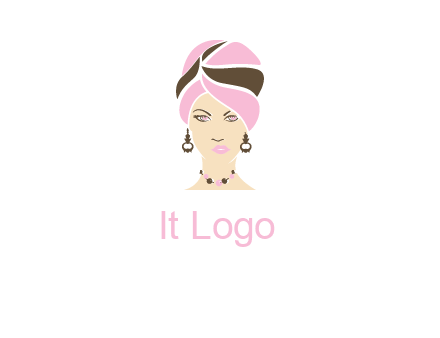 woman wearing a turban and jewelry vector