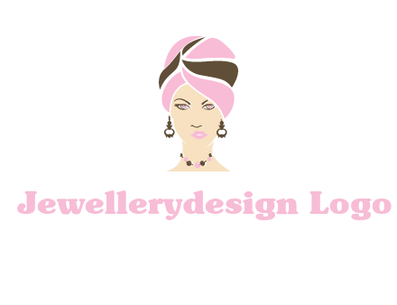 woman wearing a turban and jewelry vector