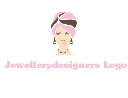 woman wearing a turban and jewelry vector