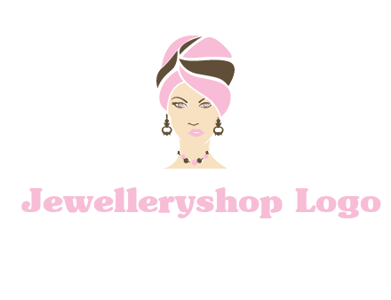 woman wearing a turban and jewelry vector