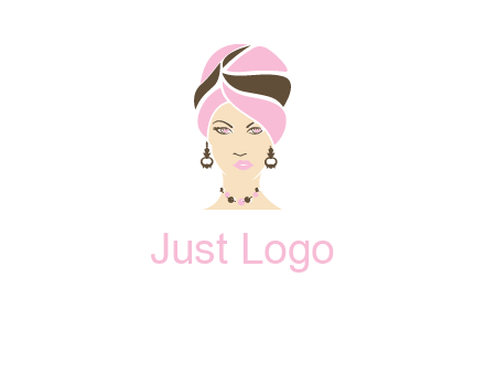 woman wearing a turban and jewelry vector