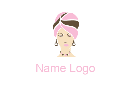 woman wearing a turban and jewelry vector