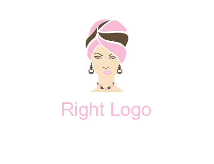 woman wearing a turban and jewelry vector
