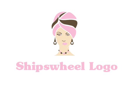 woman wearing a turban and jewelry vector