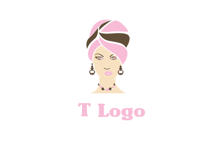woman wearing a turban and jewelry vector
