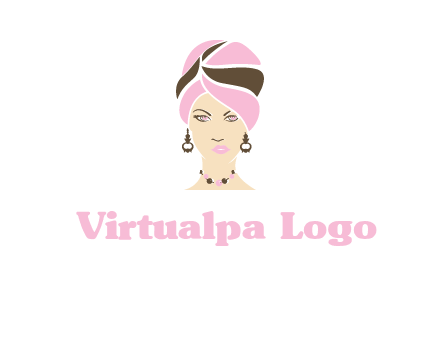 woman wearing a turban and jewelry vector