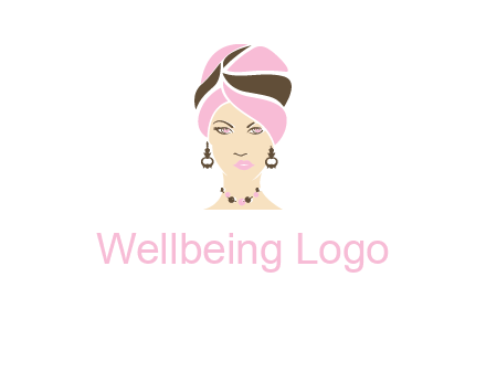 woman wearing a turban and jewelry vector