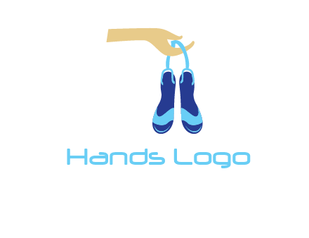 hand holding sandals icon
