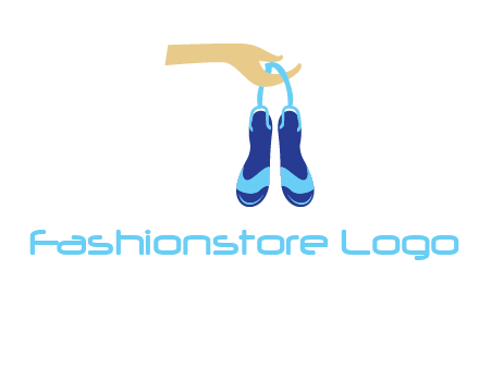 hand holding sandals icon