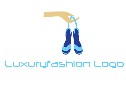 hand holding sandals icon